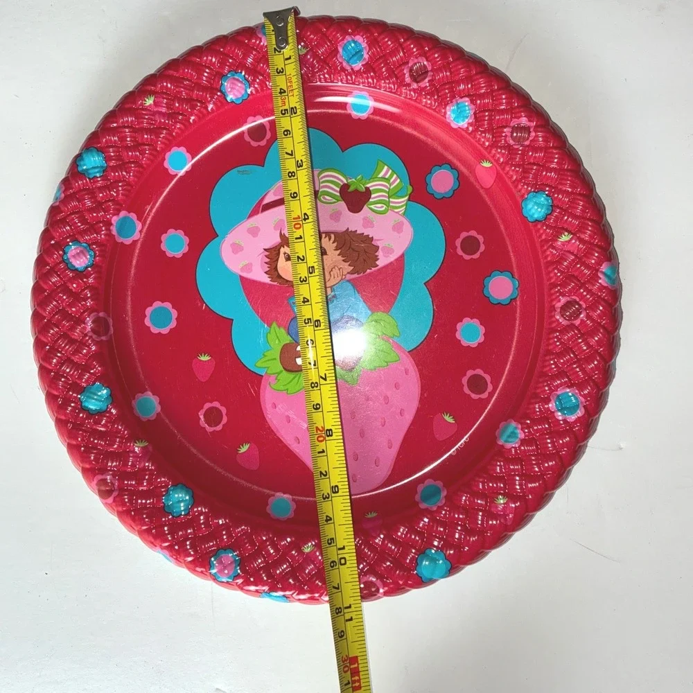 Vintage Strawberry Shortcake Melamine‎ Plate Basketweave Red Tray Decor